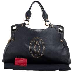 Pre Owned Cartier Black Leather Marcello de Cartier Satchel