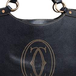 Pre Owned Cartier Black Leather Marcello de Cartier Satchel
