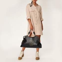 Pre Owned Cartier Black Leather Marcello de Cartier Satchel