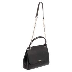 Cartier Black Leather Jeanne Toussaint Top Handle Bag