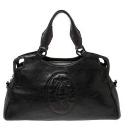 Pre Owned Cartier Dark Brown Leather Small Marcello de Cartier Bag