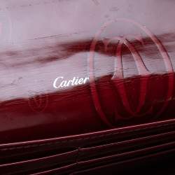 Pre Owned محفظة كارتييه كونتينينتال هابي بيرثداي جلد أحمر داكن