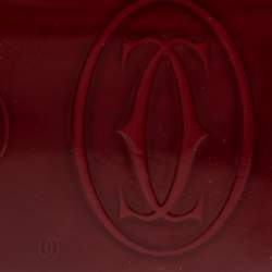 Pre Owned محفظة كارتييه كونتينينتال هابي بيرثداي جلد أحمر داكن