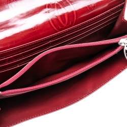 Pre Owned محفظة كارتييه كونتينينتال هابي بيرثداي جلد أحمر داكن