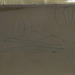 Pre Owned Cartier Olive Green Patent Leather Happy Birthday Baguette Bag