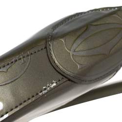 Pre Owned Cartier Olive Green Patent Leather Happy Birthday Baguette Bag