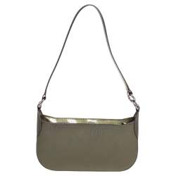 Pre Owned Cartier Olive Green Patent Leather Happy Birthday Baguette Bag