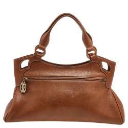 Pre Owned Cartier Brown Leather Marcello De Cartier Satchel
