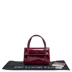 Pre Owned Cartier Burgundy Patent Leather Happy Birthday Cabochon Flap Bag
