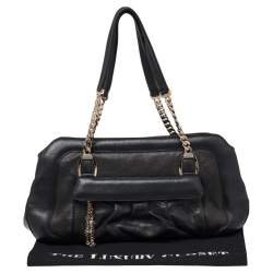 Pre Owned حقيبة ساتشل كارتييه لا دونا جلد أسود بسلسلة