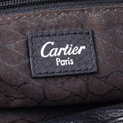 Pre Owned حقيبة ساتشل كارتييه لا دونا جلد أسود بسلسلة