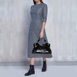 Pre Owned Cartier Black Patent Leather Small Marcello De Cartier Bag