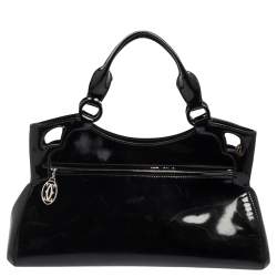 Pre Owned Cartier Black Patent Leather Small Marcello De Cartier Bag