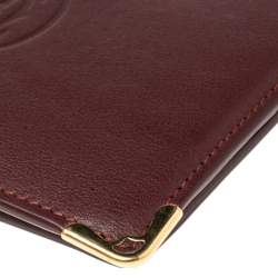 Pre Owned محفظة كارتييه ماست دو كارتييه جلد عنابي ثنائية الطي