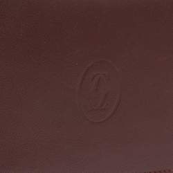 Pre Owned محفظة كارتييه ماست دو كارتييه جلد عنابي ثنائية الطي