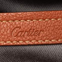 Pre Owned Cartier Orange Leather C De Cartier Medium Satchel