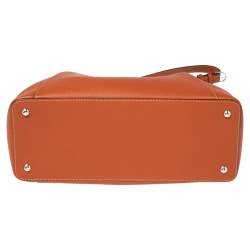 Pre Owned Cartier Orange Leather C De Cartier Medium Satchel