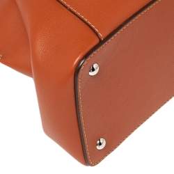 Pre Owned Cartier Orange Leather C De Cartier Medium Satchel