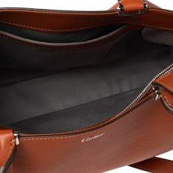 Pre Owned Cartier Orange Leather C De Cartier Medium Satchel