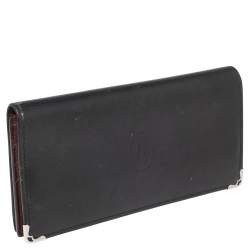 Pre Owned محفظة كارتييه موست دو كارتييه إنترناشيونال جلد أسود بسحاب 