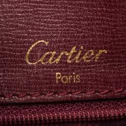 Pre Owned Cartier Burgundy Leather Bucket Bag
