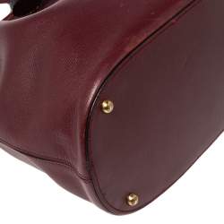 Pre Owned Cartier Burgundy Leather Bucket Bag