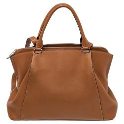 مملوكة مسبقًا حقيبة ساتشل كارتييه سي دو كارتييه جلد بني متوسطة