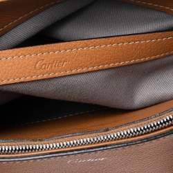 مملوكة مسبقًا حقيبة ساتشل كارتييه سي دو كارتييه جلد بني متوسطة