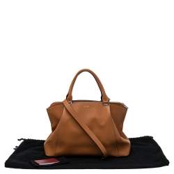 مملوكة مسبقًا حقيبة ساتشل كارتييه سي دو كارتييه جلد بني متوسطة