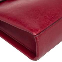 Pre Owned Cartier Red Patent Leather/Suede and Python Classic Feminine Line Chain Bag