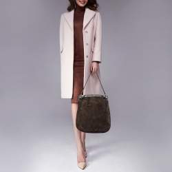 Cartier Brown Suede and Python Marcello de Cartier Hobo