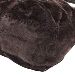 Cartier Brown Suede and Python Marcello de Cartier Hobo