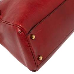 Pre Owned Cartier Red Leather Medium Marcello de Cartier Bag