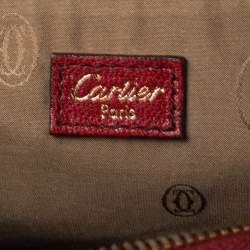 Pre Owned Cartier Red Leather Medium Marcello de Cartier Bag