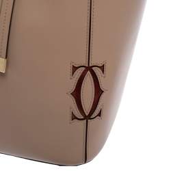 Pre Owned Cartier Old Rose Pink Leather Must C Bucket Bag