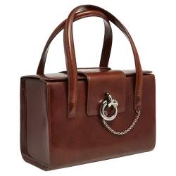 مملوكة مسبقًا Cartier Brown Leather Panthere Box Bag