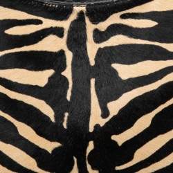 Pre Owned Cartier Black/Brown Animal Print Calf Hair Leather Marcello de Cartier Satchel