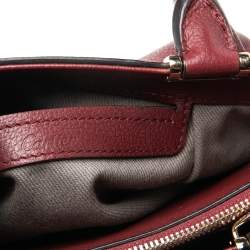Pre Owned Cartier Dark Red Leather Mini C de Cartier Satchel