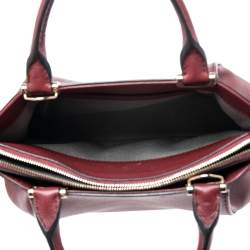 Pre Owned Cartier Dark Red Leather Mini C de Cartier Satchel