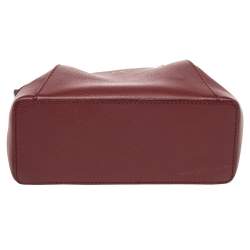 Pre Owned Cartier Dark Red Leather Mini C de Cartier Satchel