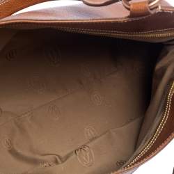Pre Owned حقيبة كارتييه ماركلو دو كارتييه متوسطة جلد بني