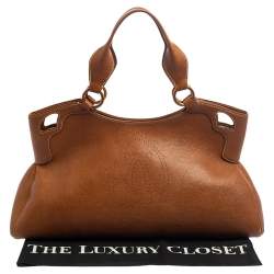 Pre Owned حقيبة كارتييه ماركلو دو كارتييه متوسطة جلد بني