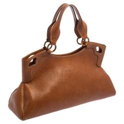 Pre Owned حقيبة كارتييه ماركلو دو كارتييه متوسطة جلد بني