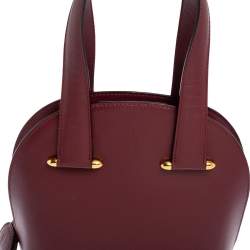 Pre Owned Cartier Burgundy Leather Rounder Tote Bag