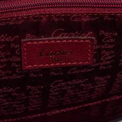 Pre Owned Cartier Burgundy Leather Rounder Tote Bag