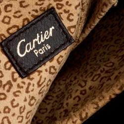 Pre Owned Cartier Dark Brown Leather Medium Panthere de Cartier Bag