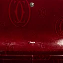 Pre Owned Cartier Dark Red Leather Happy Birthday Continental Wallet