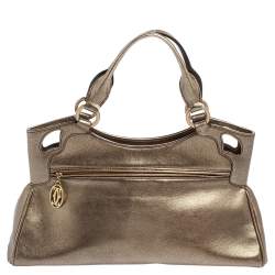 Pre Owned Cartier Gold Leather Marcello de Cartier Bag