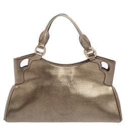 Pre Owned Cartier Gold Leather Marcello de Cartier Bag