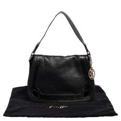 Cartier Python,Suede and Leather Marcello Flap Shoulder Bag